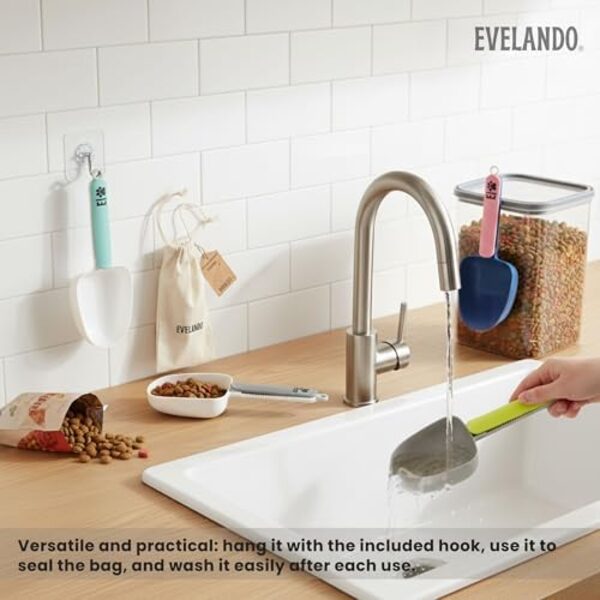 EVELANDO Food Scoop - Cotton Bag and Hook Included